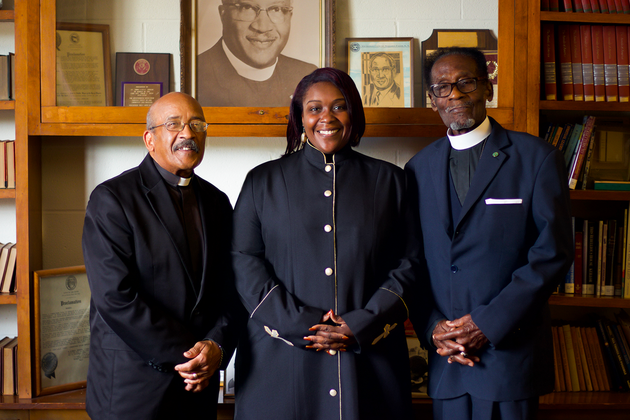 Clergy in the library